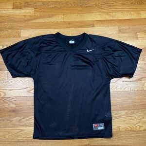 Nike Football Practice Jersey Kids XL Black Mesh V Neck Swoosh Sporty Athletic